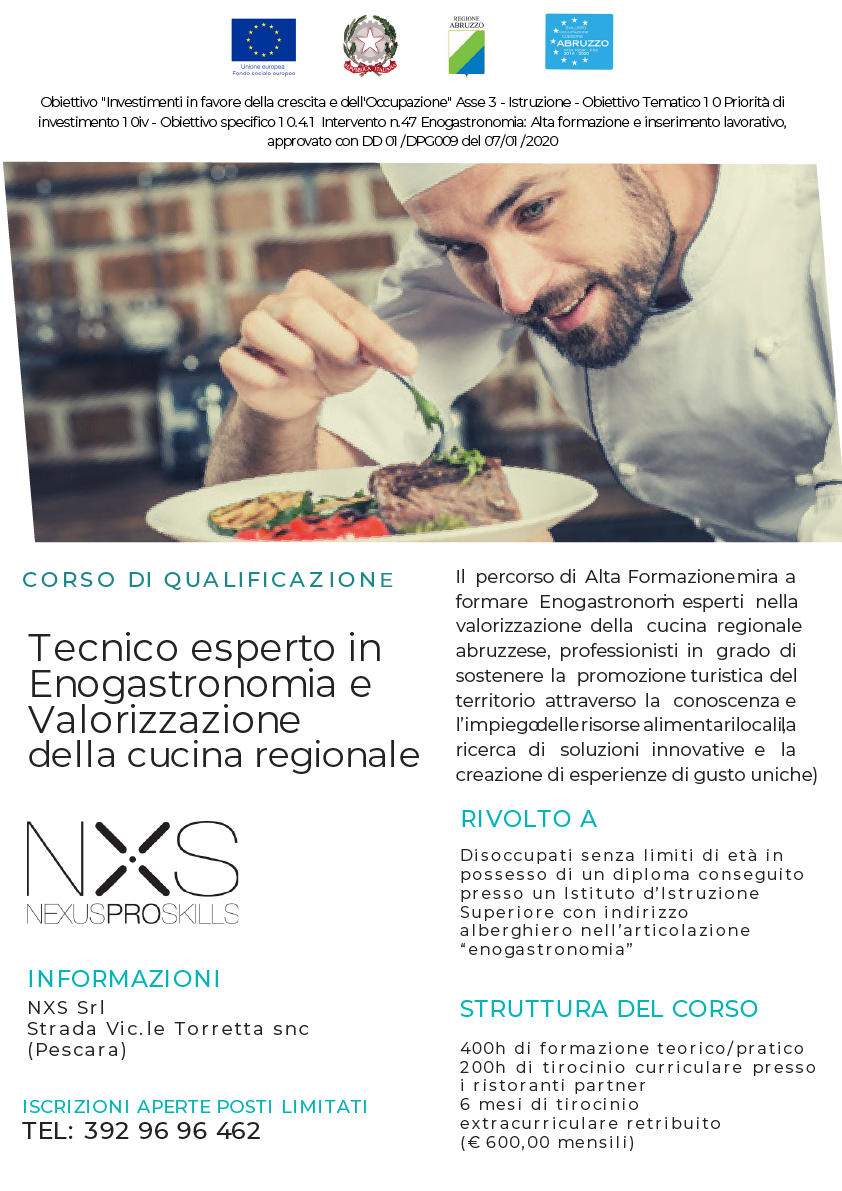 corso tecnico esperto gastronomia